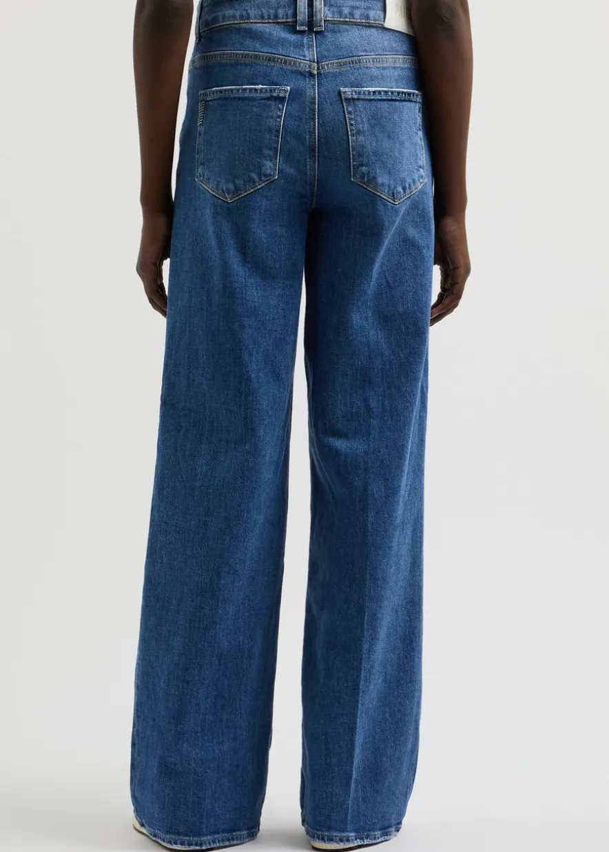 Sasha distressed wide-leg jeans