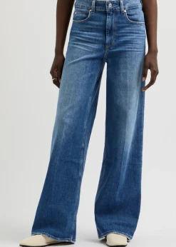 Sasha distressed wide-leg jeans