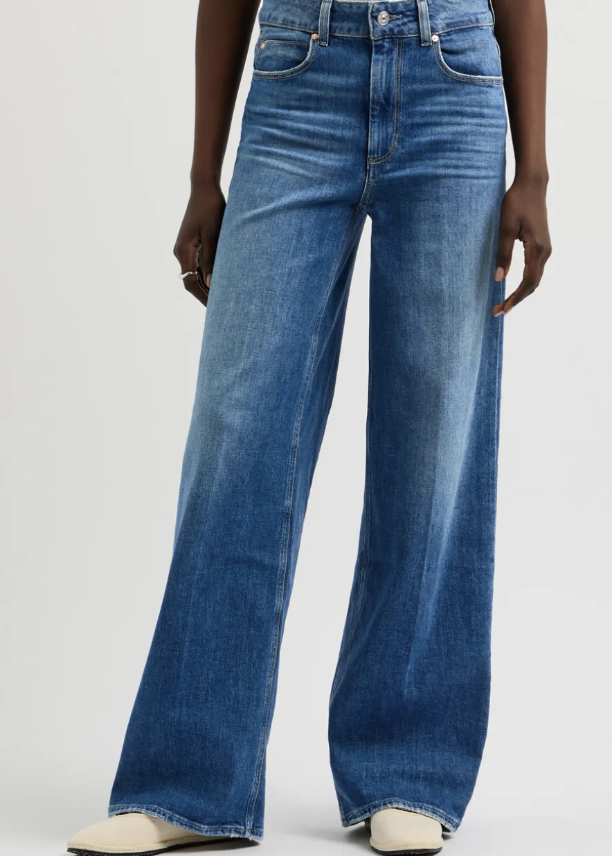 Sasha distressed wide-leg jeans