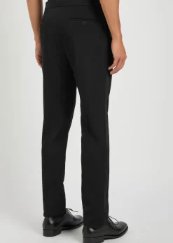 Satin and wool slim-leg trousers