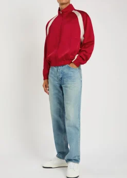 Satin-crepe track jacket