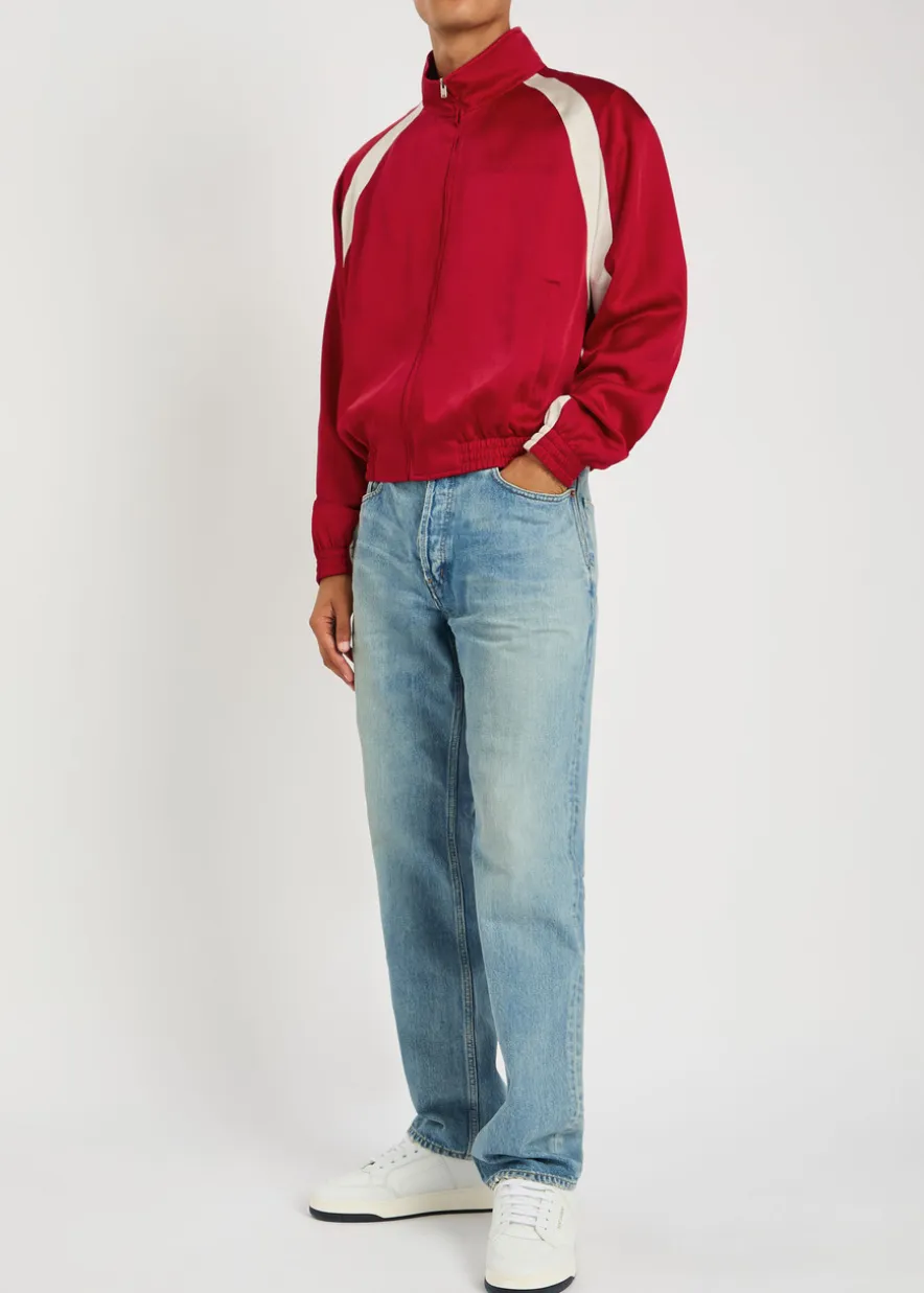 Satin-crepe track jacket
