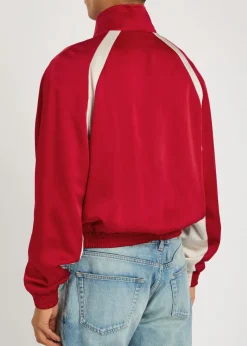 Satin-crepe track jacket