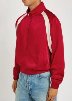 Satin-crepe track jacket