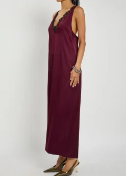 Satin maxi slip dress