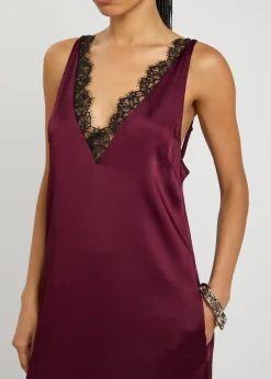 Satin maxi slip dress