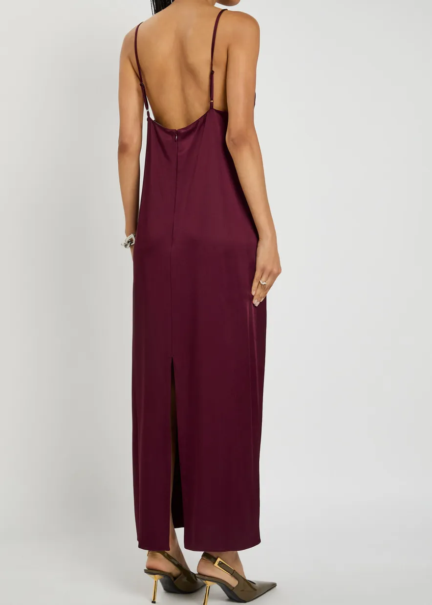 Satin maxi slip dress