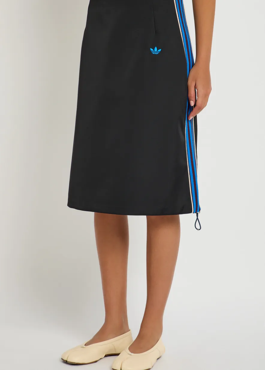 Satin midi skirt