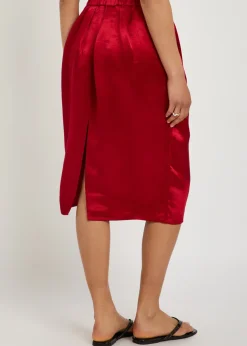 Satin midi tulip skirt