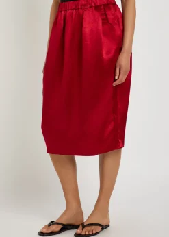 Satin midi tulip skirt