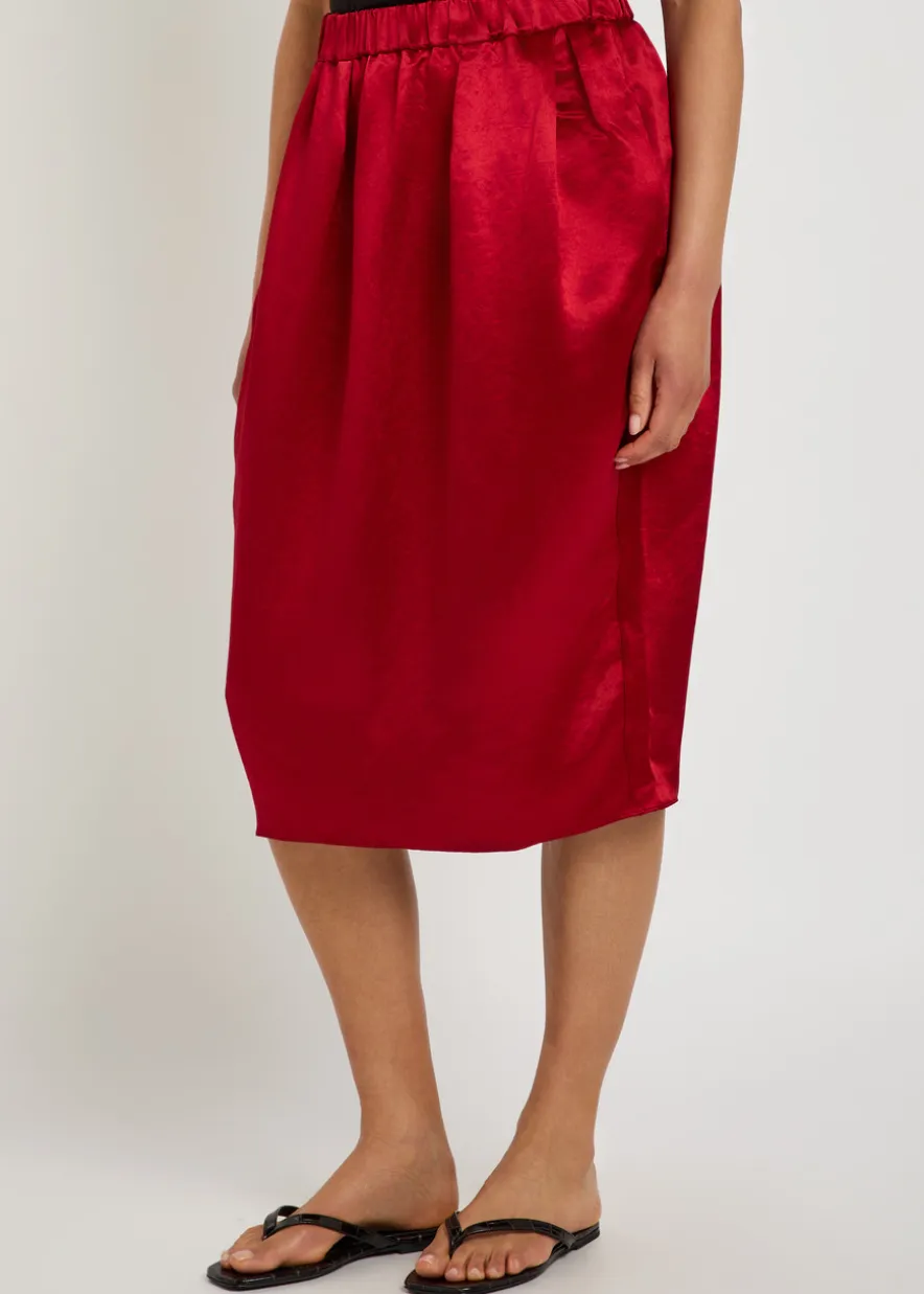 Satin midi tulip skirt