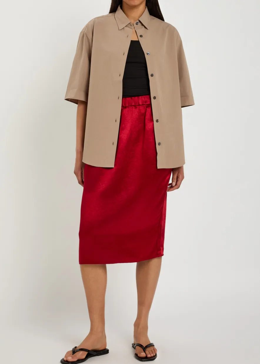 Satin midi tulip skirt