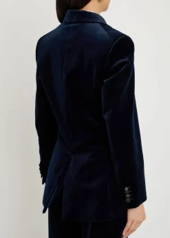 Satin-trim velvet blazer