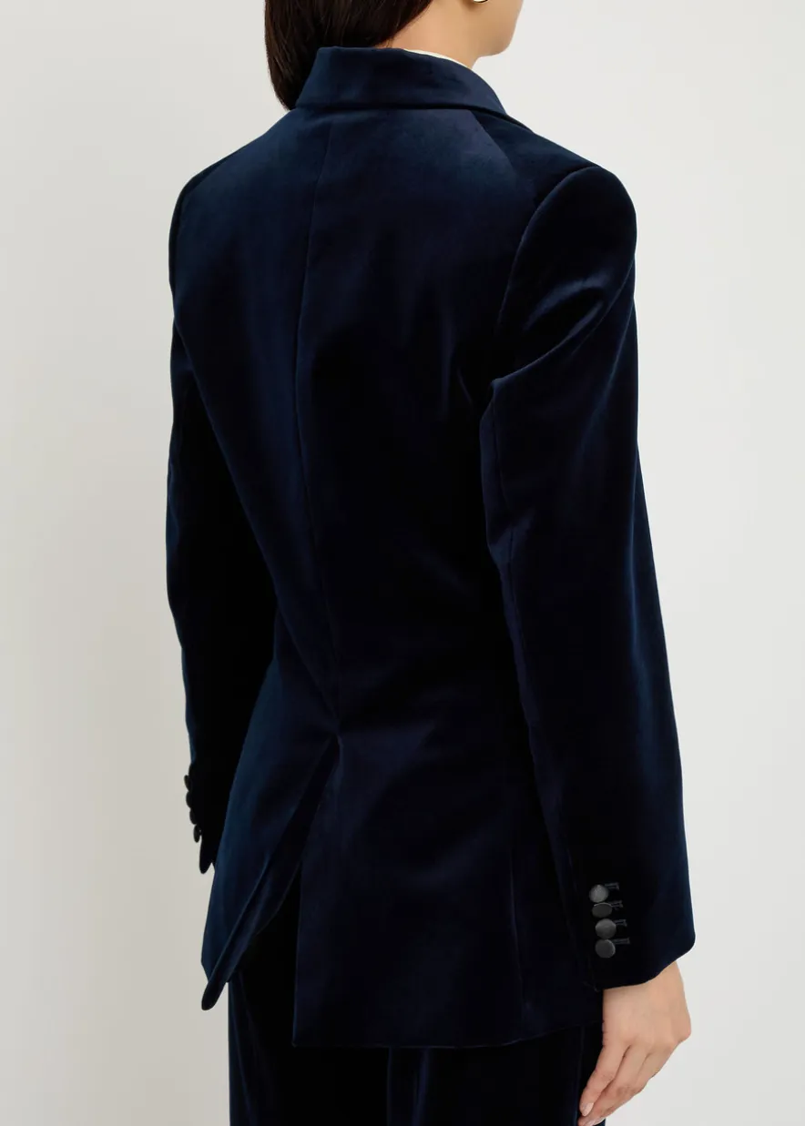 Satin-trim velvet blazer