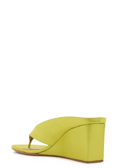 75 satin wedge mules