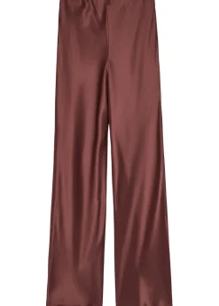 Savanna straight-leg satin trousers