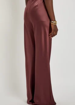 Savanna straight-leg satin trousers