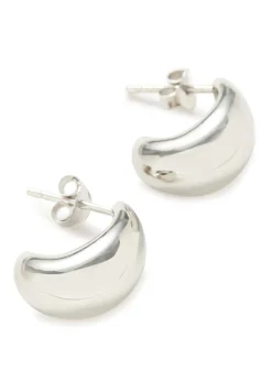 Savi Dome small rhodium-plated hoop earrings