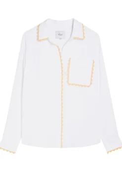 Saya embroidered linen-blend shirt