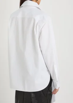 Scarf-effect cotton-poplin shirt