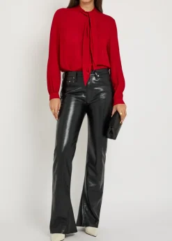 Scarf-effect georgette blouse