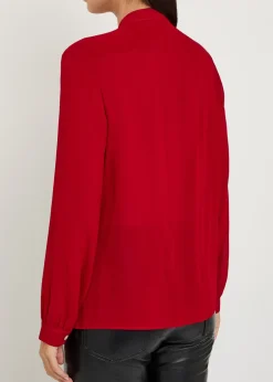 Scarf-effect georgette blouse