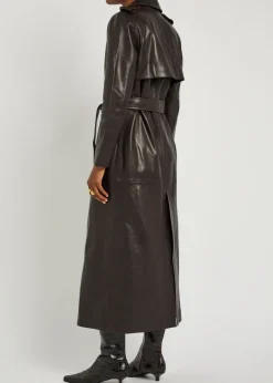 Scarlett belted leather trench coat