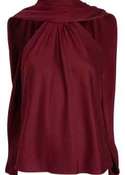 Scarlett cape-effect satin top