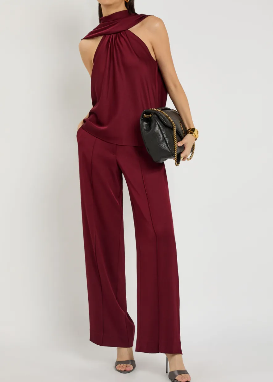 Scarlett cape-effect satin top