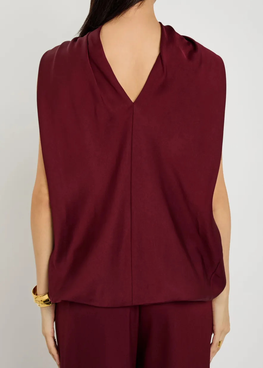 Scarlett cape-effect satin top