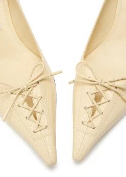 Scarlett 50 crocodile-effect leather pumps