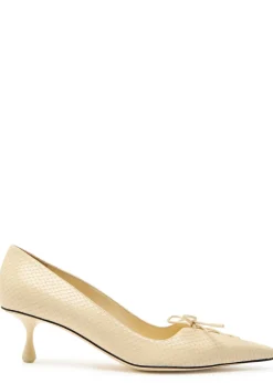 Scarlett 50 crocodile-effect leather pumps