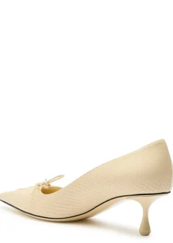 Scarlett 50 crocodile-effect leather pumps