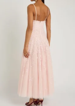 Scatter Blossom floral-embroidered tulle gown