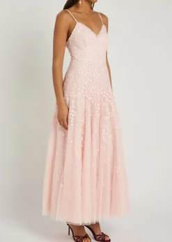 Scatter Blossom floral-embroidered tulle gown