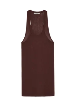 Scoop-neck fine-knit mini dress