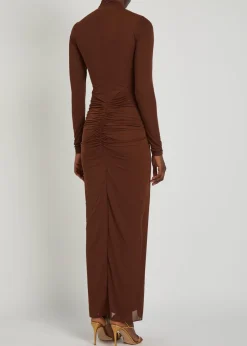 Scorpio ruched tissue jersey maxi dress