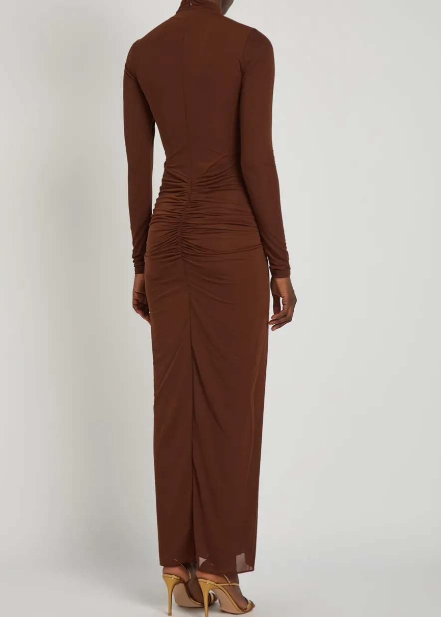 Scorpio ruched tissue jersey maxi dress