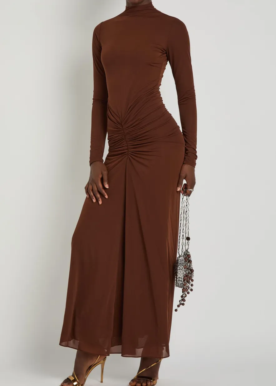 Scorpio ruched tissue jersey maxi dress