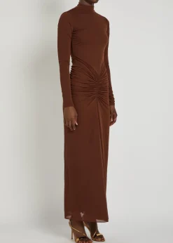 Scorpio ruched tissue jersey maxi dress
