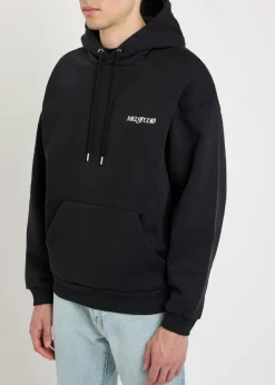 Script logo-print hooded cotton-blend sweatshirt