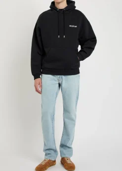 Script logo-print hooded cotton-blend sweatshirt