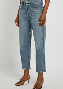 90s cropped straight-leg jeans