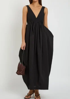 Sculpted cotton-blend poplin maxi dress