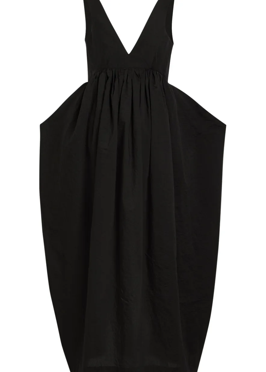 Sculpted cotton-blend poplin maxi dress