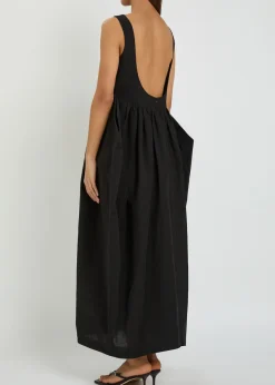 Sculpted cotton-blend poplin maxi dress