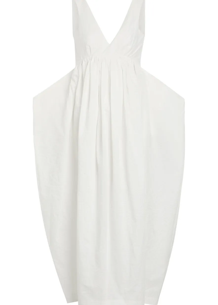 Sculpted cotton-blend poplin maxi dress