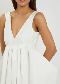 Sculpted cotton-blend poplin maxi dress