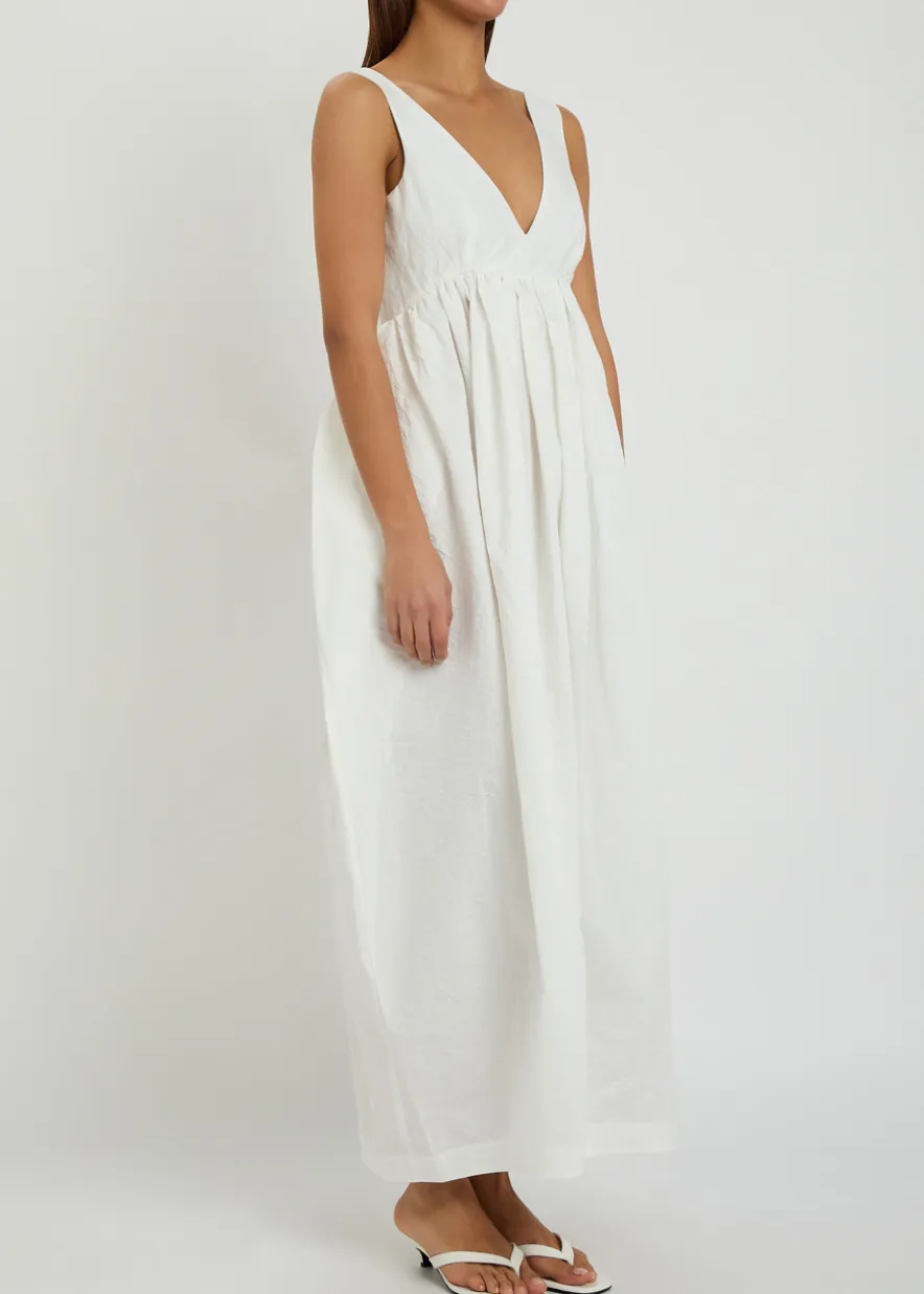 Sculpted cotton-blend poplin maxi dress