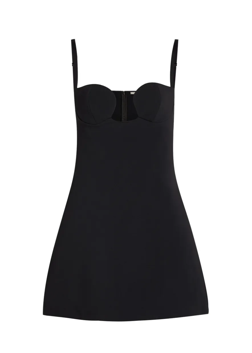 Sculpted crepe mini dress